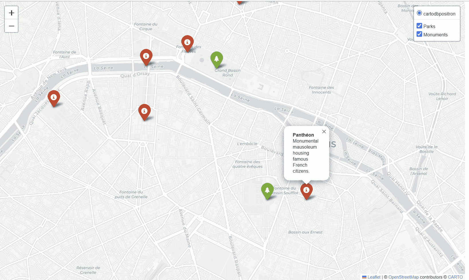 A simple map with an info popup—created in a few lines of Python.